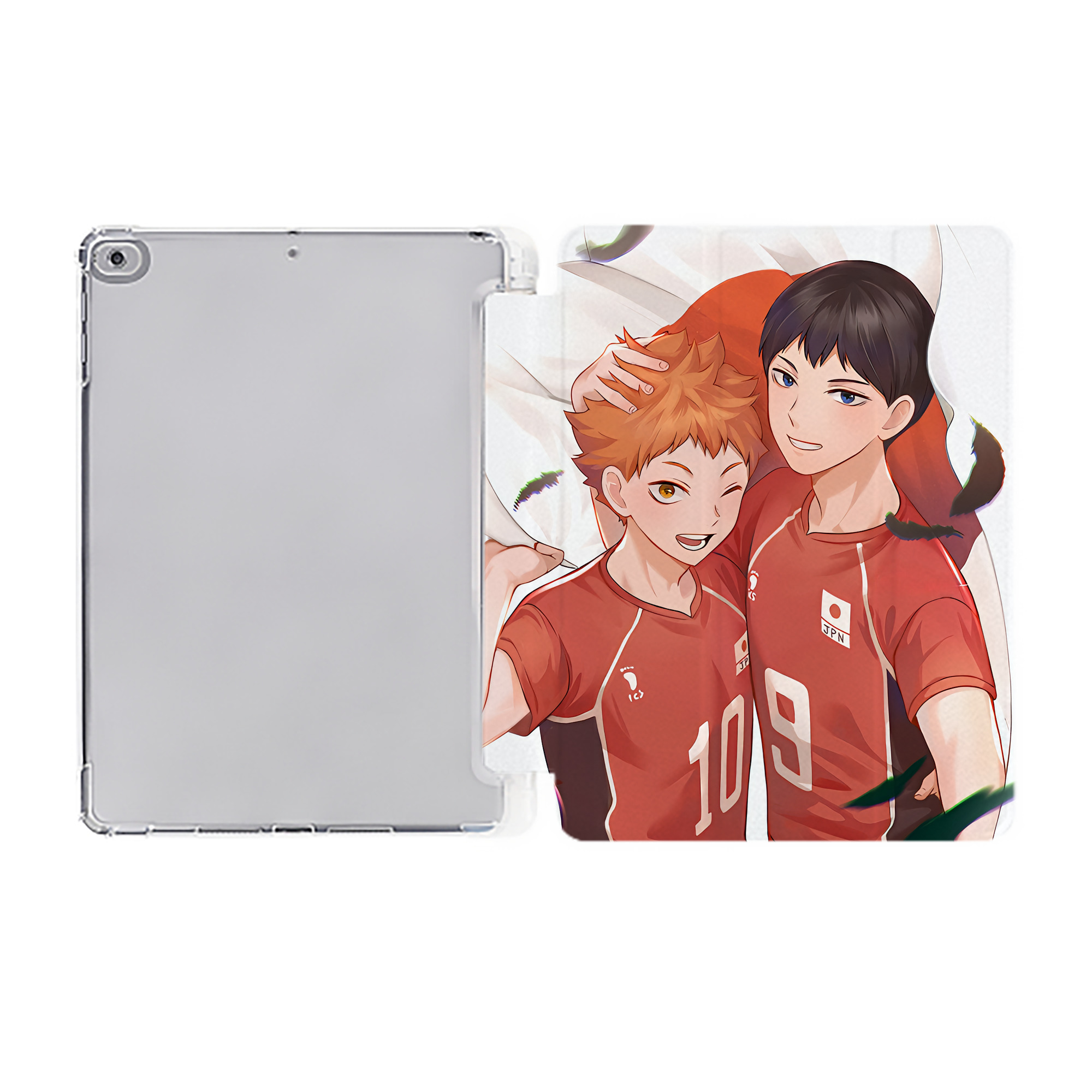 （画像用） ハイキュー!! Haikyu!! IPad ケース ペン収納付き 三つ折りスタンド PUレザー×シリコン 対応機種9.5/10.5/10.9インチ